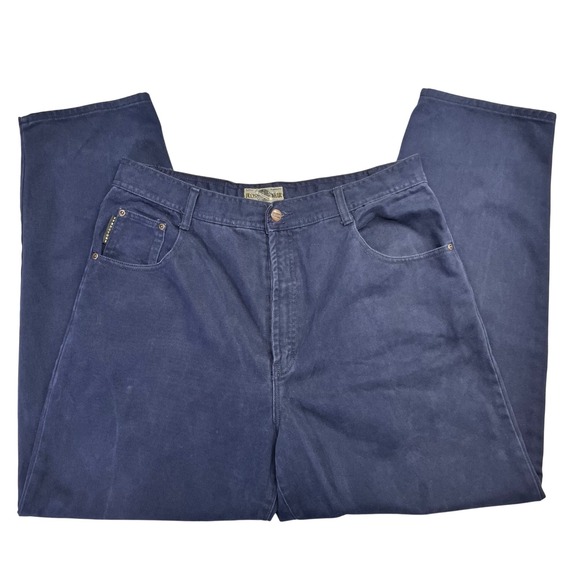 VTG Structure Jeanswear Relaxed Fit Navy Blue Cotton Pants Mens 38S 90s Retro
